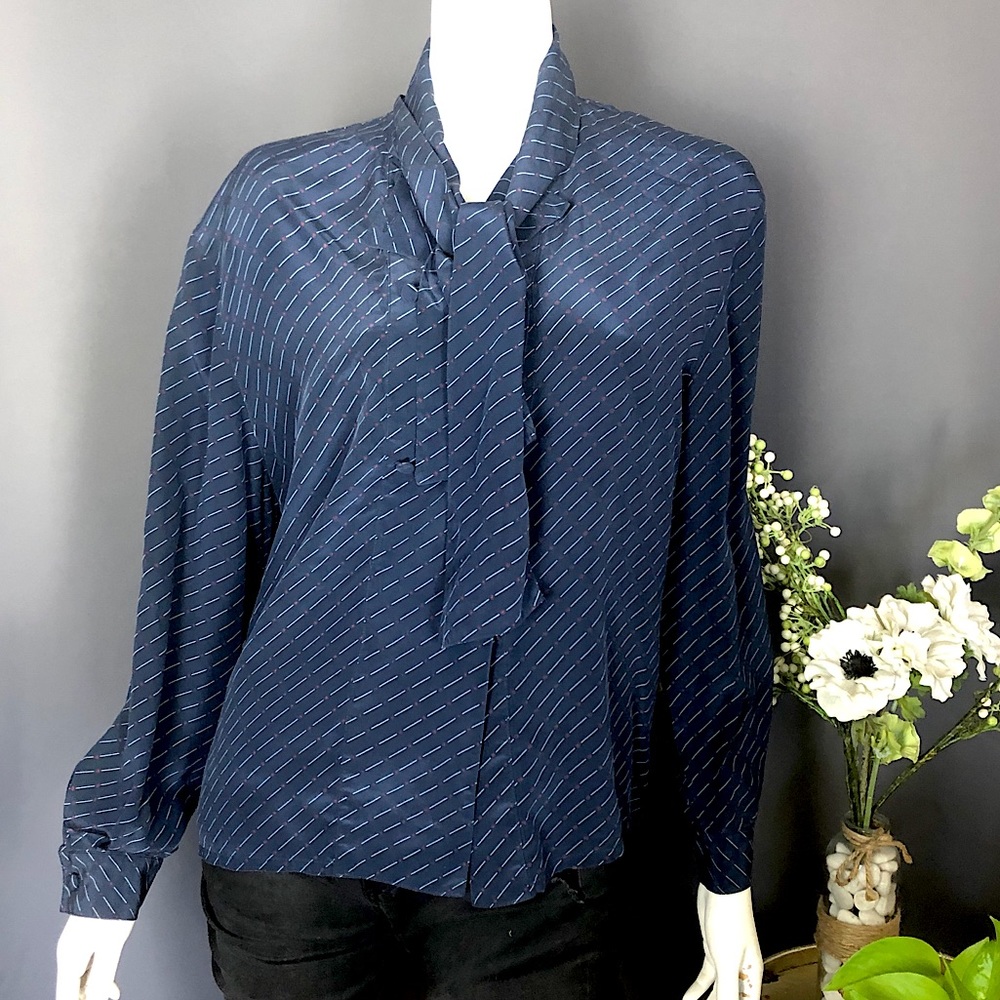 Vintage PAUL STANLEY silk bow blouse